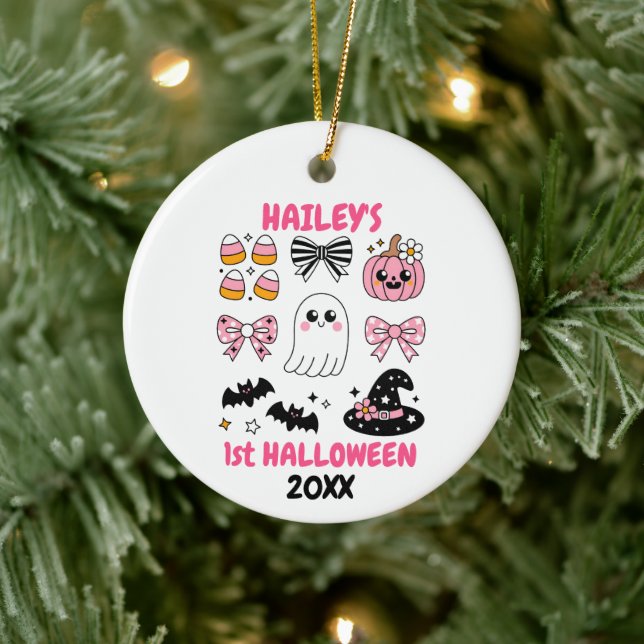 Personalised First Halloween Ceramic Ornament (Tree)