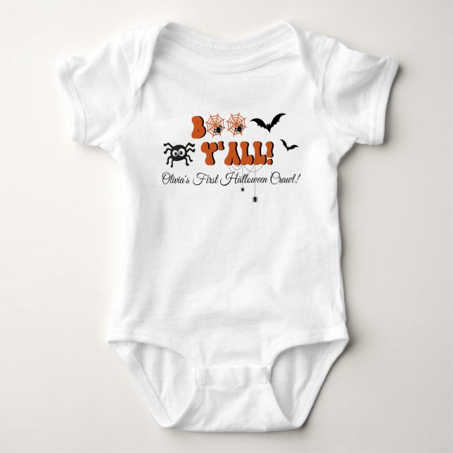 Personalised First Halloween Crawl!T-Shirt Baby Bodysuit (Front)