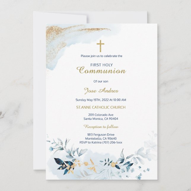 Personalised First Holy Communion Card (Front)
