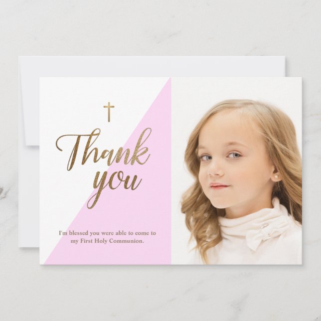 Personalised First Holy Communion Thank You Card (Front)