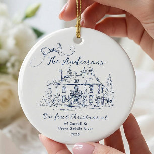 Personalised First Home Christmas Ceramic Ornament