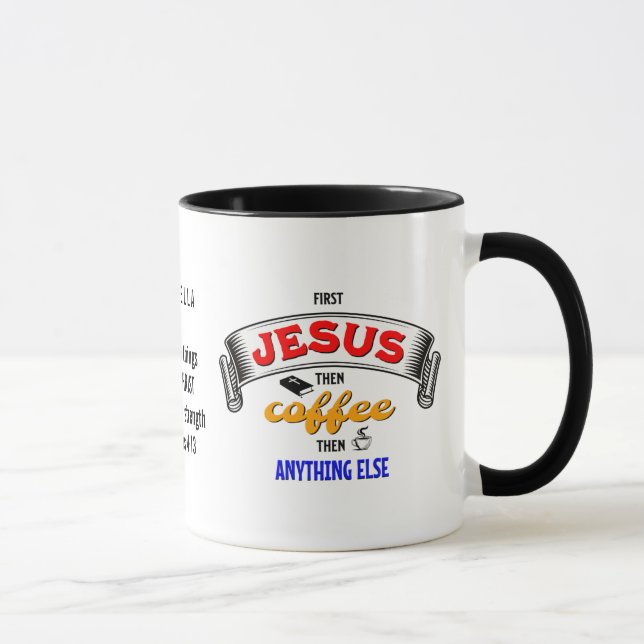 Personalised FIRST JESUS THEN COFFEE Mug (Right)