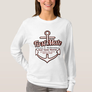 Personalised First Mate Anchor Nautical Tee