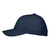 Personalised First Mate Lifesaver Anchor Green Embroidered Hat (Left)