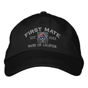 Personalised First Mate Nautical Australia Flag Embroidered Hat