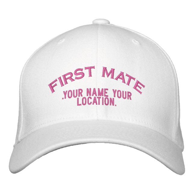 Personalised First Mate Nautical Style Hat (Front)