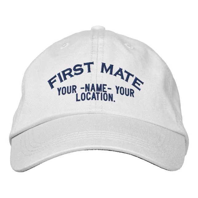 Personalised First Mate Nautical Style Hat (Front)