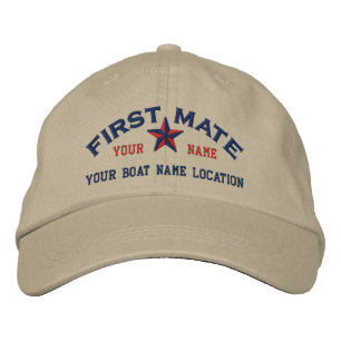 Personalised First Mate Star Ball Cap Embroidery