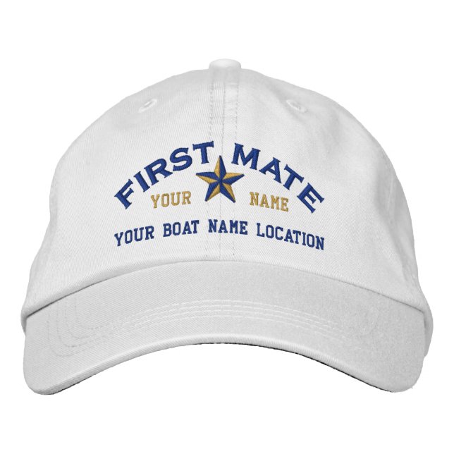 Personalised First Mate Star Ball Cap Embroidery (Front)