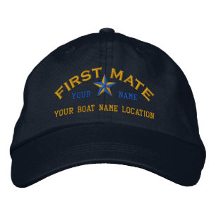 Personalised First Mate Star Ball Cap Embroidery