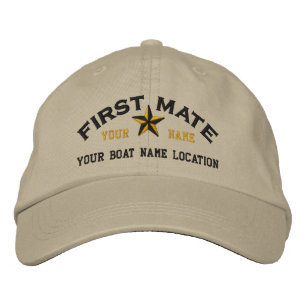 Personalised First Mate Star Ball Cap Embroidery