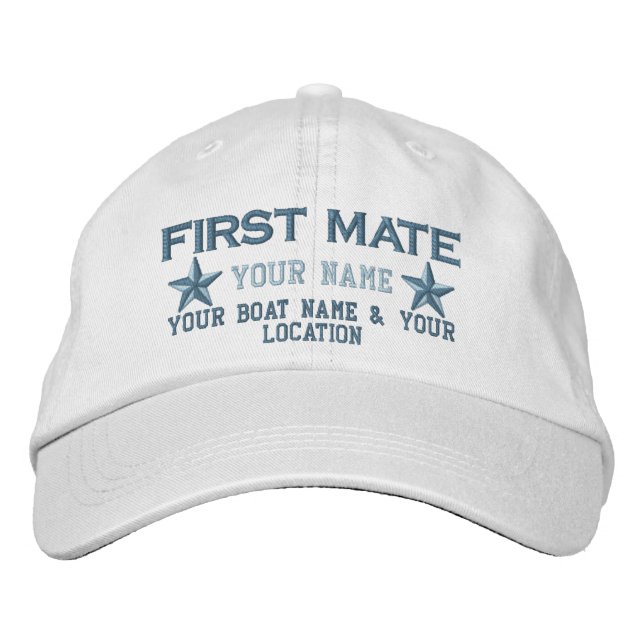 Personalised First Mate Stars Cap Embroidery (Front)