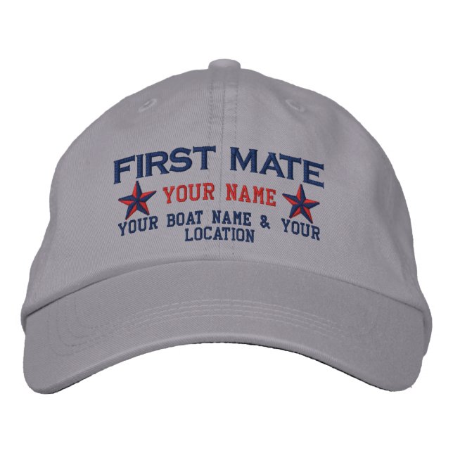 Personalised First Mate Stars Cap Embroidery (Front)