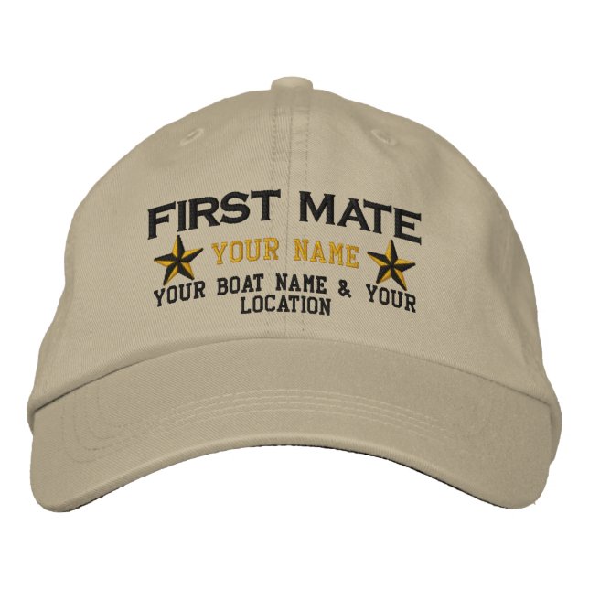 Personalised First Mate Stars Cap Embroidery (Front)