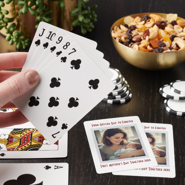 Personalised First Mother’s Day After Adoption  Playing Cards (In Situ)