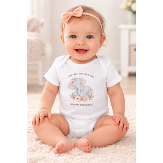 Personalised First Mother’s Day  Mummy & Baby Name Bodysuit