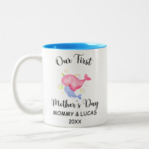 Personalised First Mothers Day 2021, Custom Photo Two-Tone Coffee Mug