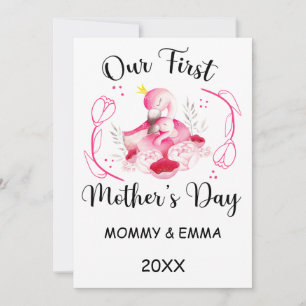 Personalised First Mothers Day 2024, Custom Names Holiday Card
