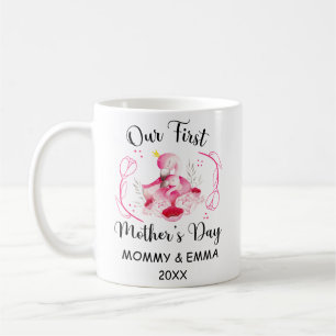 Personalised First Mothers Day 2025, Custom Names  Coffee Mug