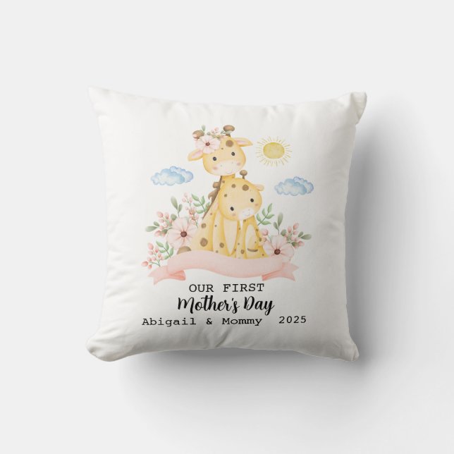Personalised First Mothers Day 2025 Custom Names  Cushion (Front)