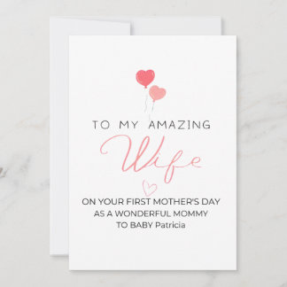 Personalised First Mother's Day For Wife,Patricia	 Holiday Card