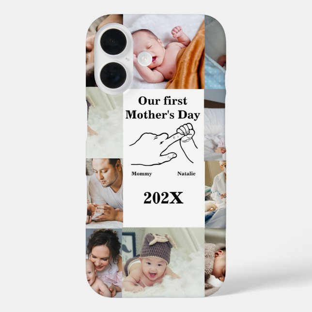 Personalised First Mother's day Photo Collage  Case-Mate iPhone Case (Back)