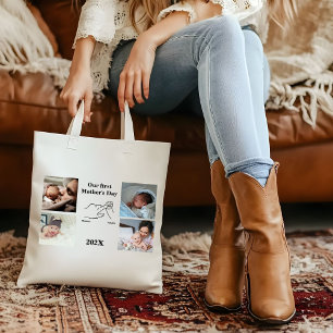 Personalised First Mother's day Photo Collage  Tote Bag