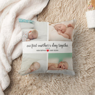 Personalised First Mother's Day With 4 Photos Cushion