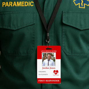 Personalised First Responder Photo ID Security Badge