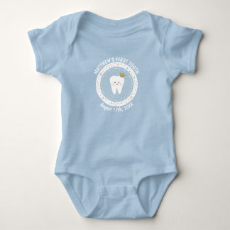 Personalised First Tooth Baby Milestones Outfit. Bodysuit