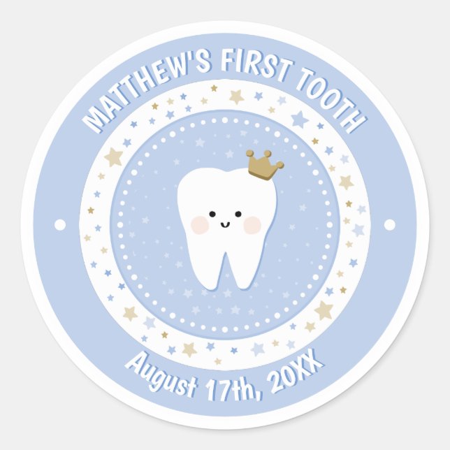 Personalised First Tooth Milestone Sticker (Front)