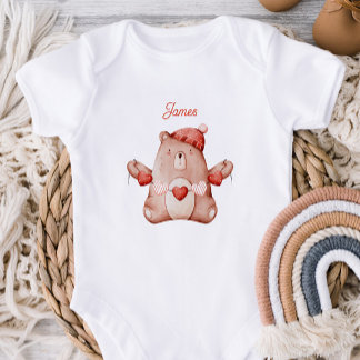 Personalised First Valentine`s Day Baby Bodysuit 