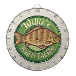 Personalised Fish and Tackle Shop Fishing Angler Dartboard