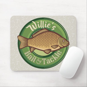 Personalised Fish and Tackle Shop Fishing Angler Mouse Pad