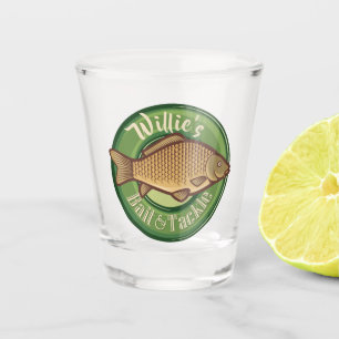 Personalised Fish and Tackle Shop Fishing Angler Shot Glass