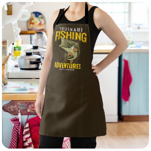 Personalised Fishing Adventures Bass Fish Angler  Apron