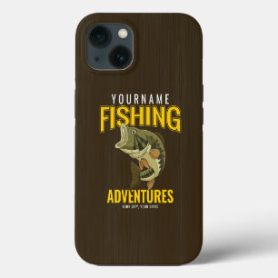 Personalised Fishing Adventures Bass Fish Angler iPhone 13 Case