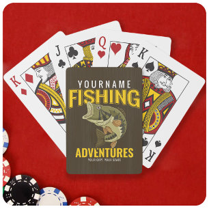 Personalised Fishing Adventures Bass Fish Angler Playing Cards