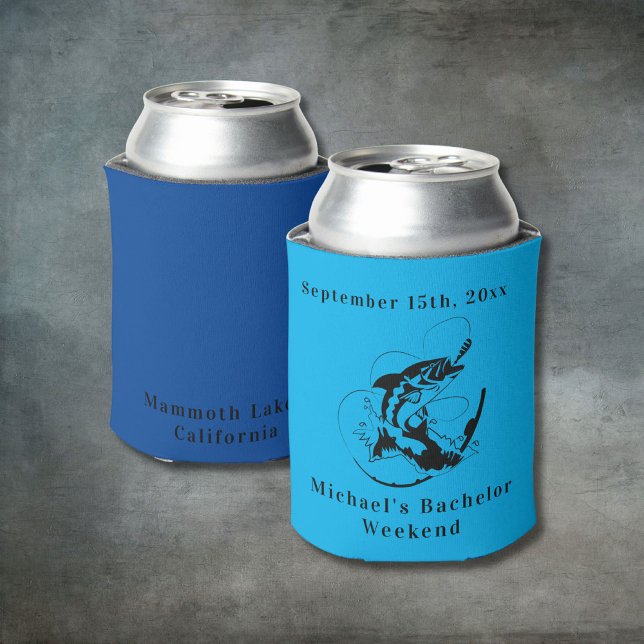 Personalised Fishing Bachelor Weekend Can Cooler (Creator Uploaded)