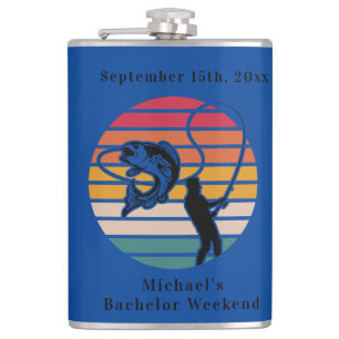 Personalised Fishing Bachelor Weekend Hip Flask