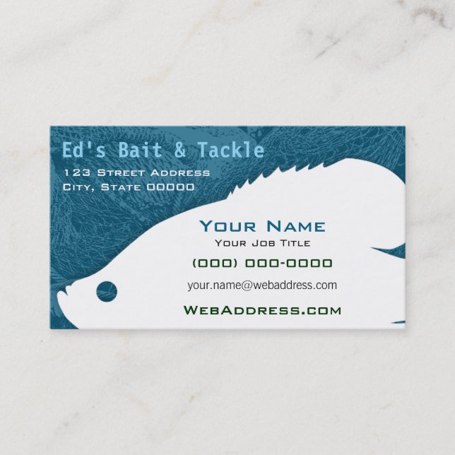 Personalised Fishing | Bait & Tackle Shop Business Card (Front)