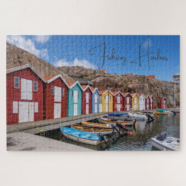 Personalised Fishing Harbour, scenic  Jigsaw Puzzle (Horizontal)