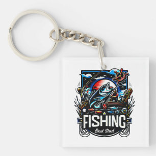 Personalised fishing hat key ring