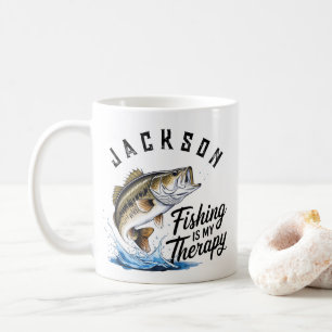Personalised Fishing is My Therapy Coffee Mug