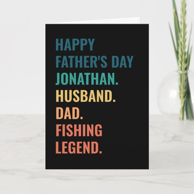 Personalised Fishing Legend Husband Father's Day Holiday Card (Front)