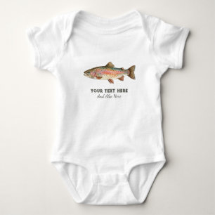 Personalised Fishing Lover – Trout Fishing Design Baby Bodysuit