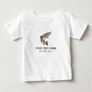 Personalised Fishing Lover – Trout Fishing Design Baby T-Shirt