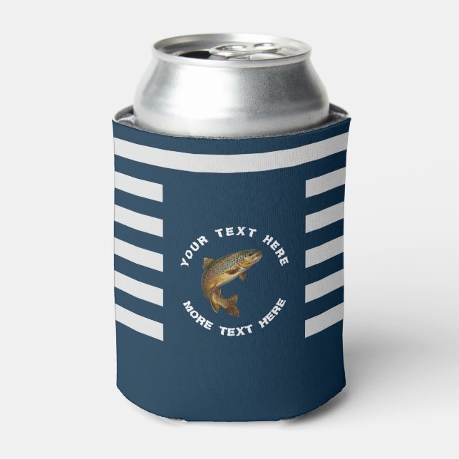 Personalised Fishing Lover – Trout Fishing Design Can Cooler (Can Front)