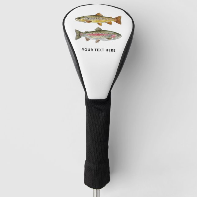 Personalised Fishing Lover  – Trout Fishing Design Golf Head Cover (Front)