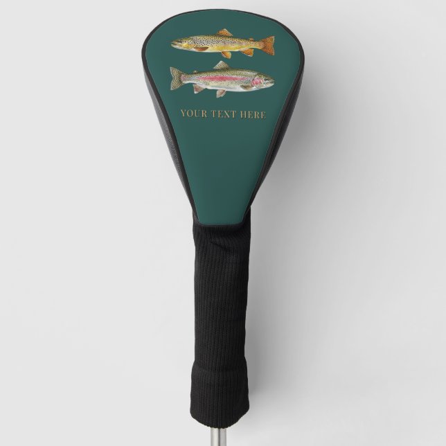 Personalised Fishing Lover  – Trout Fishing Design Golf Head Cover (Front)